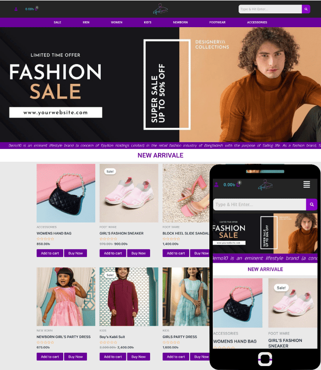Fashion website demo